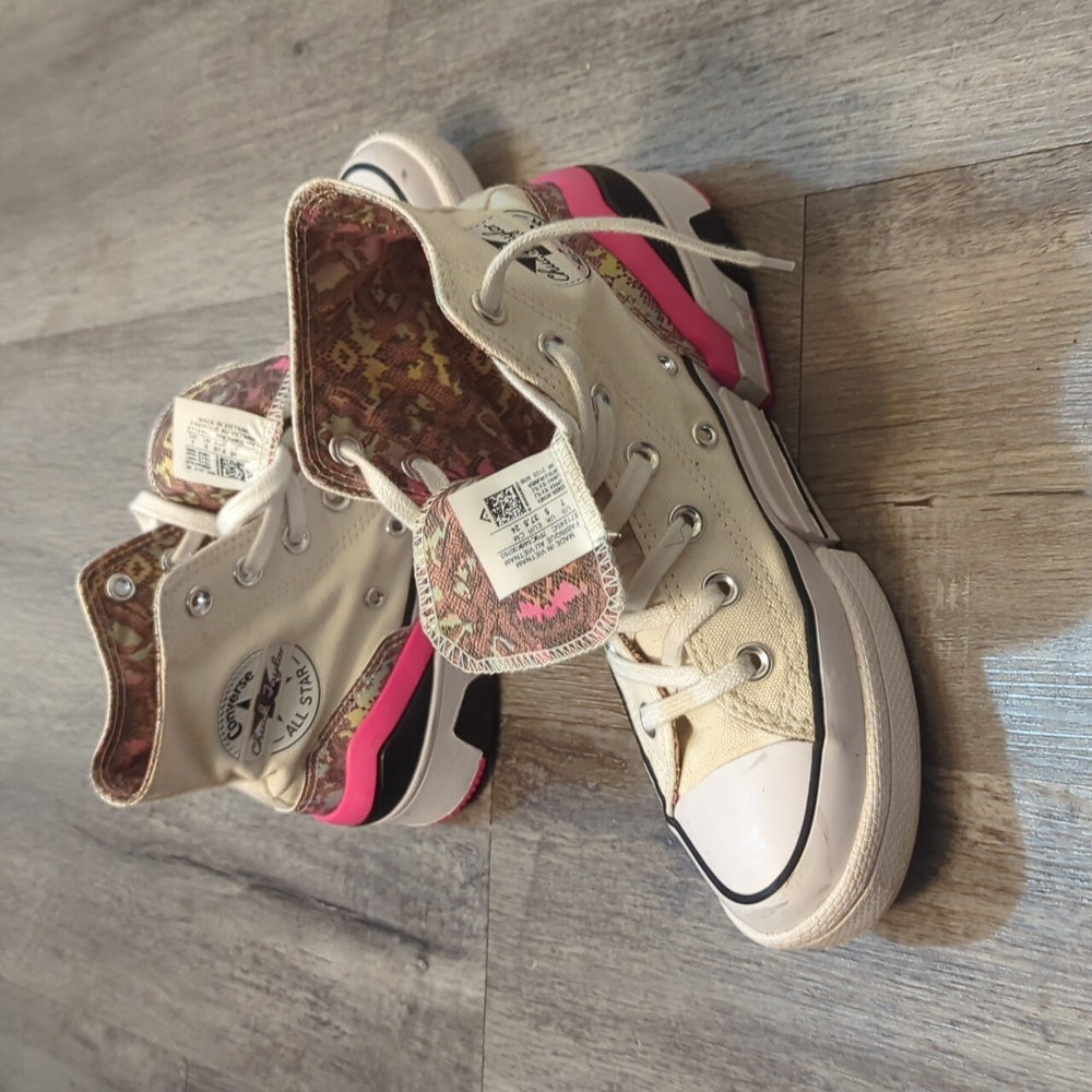 Converse Allstar Egret White Hyper Pink Sneakers - Picture 5 of 7